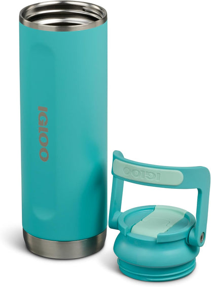20 oz FlipNSip Tumbler, Reusable Travel Mug, Stainless Steel Insulated Hydration Cup for Hot & Cold Beverages,Seafoam