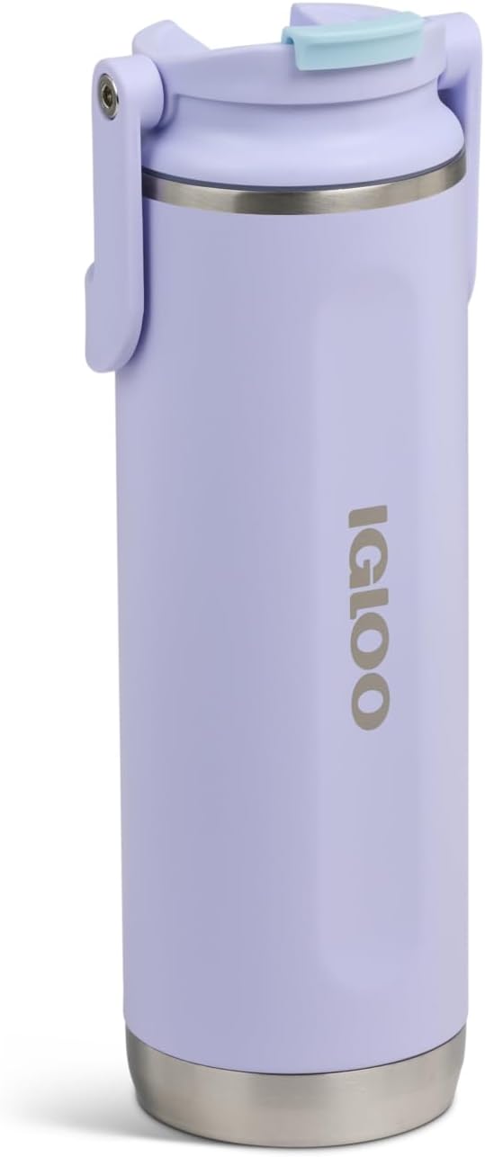 20 oz FlipNSip Tumbler, Reusable Travel Mug, Stainless Steel Insulated Hydration Cup for Hot & Cold Beverages,Seafoam