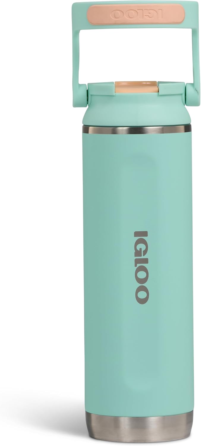 20 oz FlipNSip Tumbler, Reusable Travel Mug, Stainless Steel Insulated Hydration Cup for Hot & Cold Beverages,Seafoam