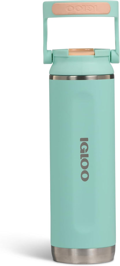 20 oz FlipNSip Tumbler, Reusable Travel Mug, Stainless Steel Insulated Hydration Cup for Hot & Cold Beverages,Seafoam