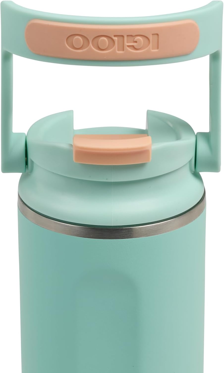20 oz FlipNSip Tumbler, Reusable Travel Mug, Stainless Steel Insulated Hydration Cup for Hot & Cold Beverages,Seafoam