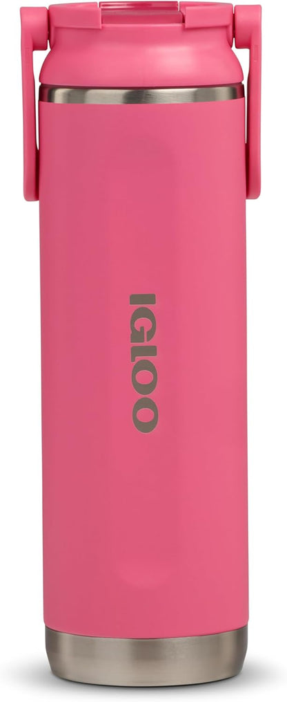 20 oz FlipNSip Tumbler, Reusable Travel Mug, Stainless Steel Insulated Hydration Cup for Hot & Cold Beverages,Seafoam