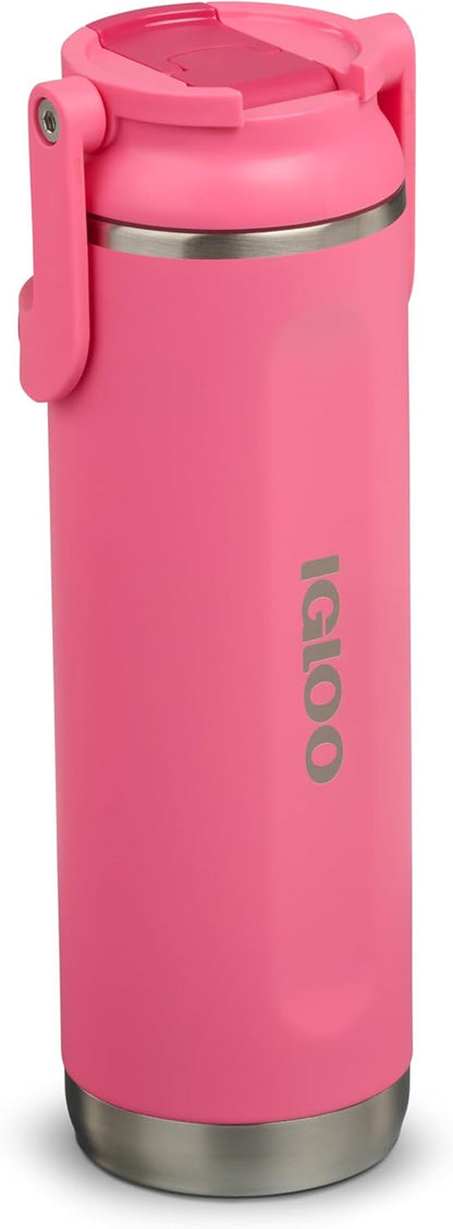 20 oz FlipNSip Tumbler, Reusable Travel Mug, Stainless Steel Insulated Hydration Cup for Hot & Cold Beverages,Seafoam