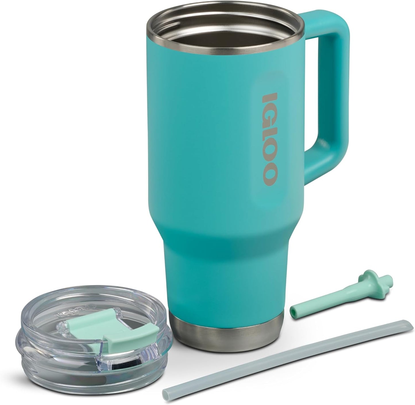 20 oz FlipNSip Tumbler, Reusable Travel Mug, Stainless Steel Insulated Hydration Cup for Hot & Cold Beverages,Seafoam