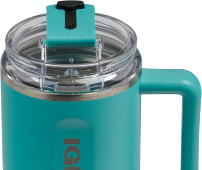 20 oz FlipNSip Tumbler, Reusable Travel Mug, Stainless Steel Insulated Hydration Cup for Hot & Cold Beverages,Seafoam