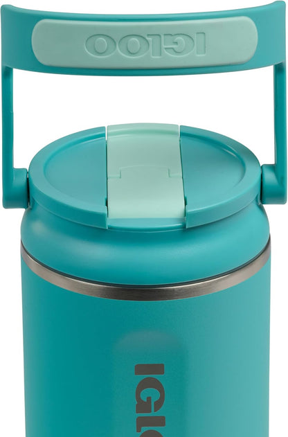 20 oz FlipNSip Tumbler, Reusable Travel Mug, Stainless Steel Insulated Hydration Cup for Hot & Cold Beverages,Seafoam