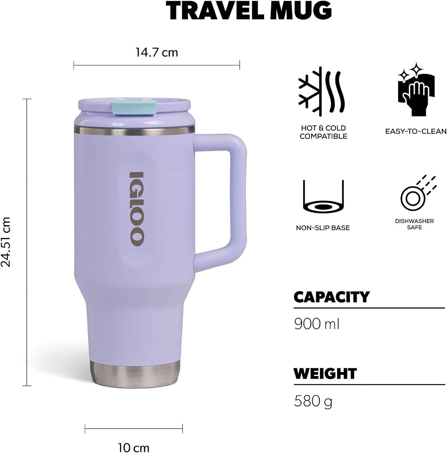 20 oz FlipNSip Tumbler, Reusable Travel Mug, Stainless Steel Insulated Hydration Cup for Hot & Cold Beverages,Seafoam