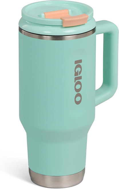20 oz FlipNSip Tumbler, Reusable Travel Mug, Stainless Steel Insulated Hydration Cup for Hot & Cold Beverages,Seafoam