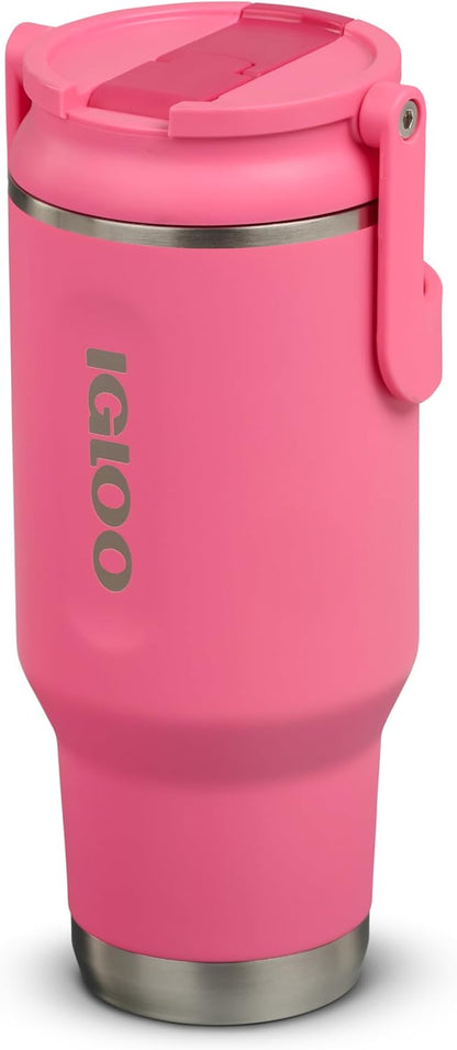 20 oz FlipNSip Tumbler, Reusable Travel Mug, Stainless Steel Insulated Hydration Cup for Hot & Cold Beverages,Seafoam