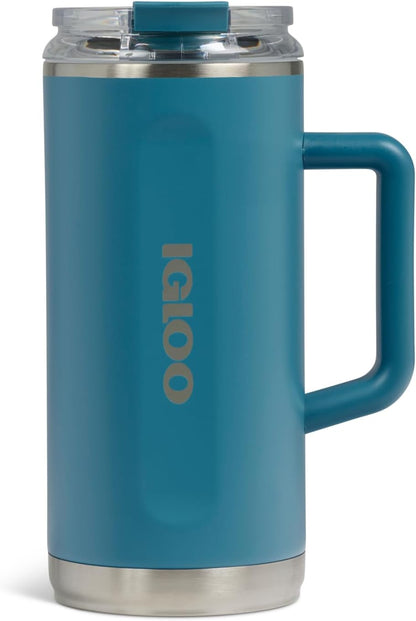 20 oz FlipNSip Tumbler, Reusable Travel Mug, Stainless Steel Insulated Hydration Cup for Hot & Cold Beverages,Seafoam