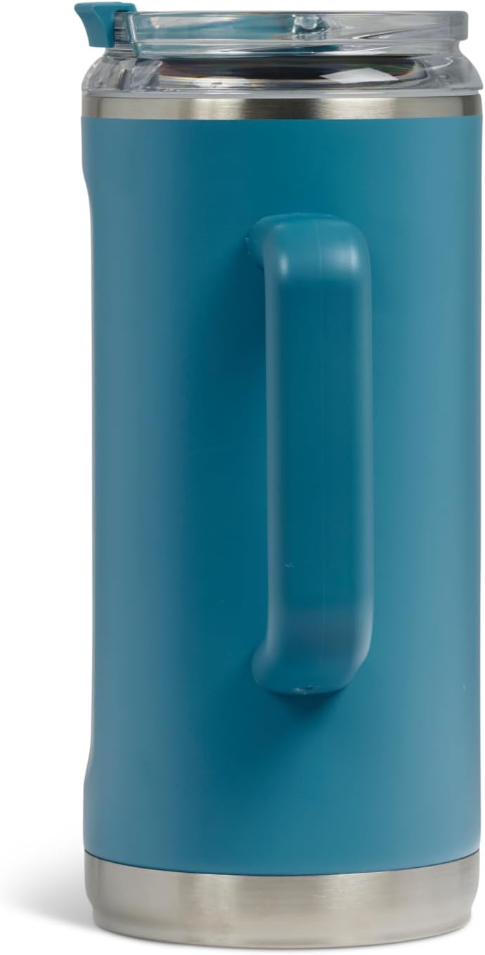 20 oz FlipNSip Tumbler, Reusable Travel Mug, Stainless Steel Insulated Hydration Cup for Hot & Cold Beverages,Seafoam
