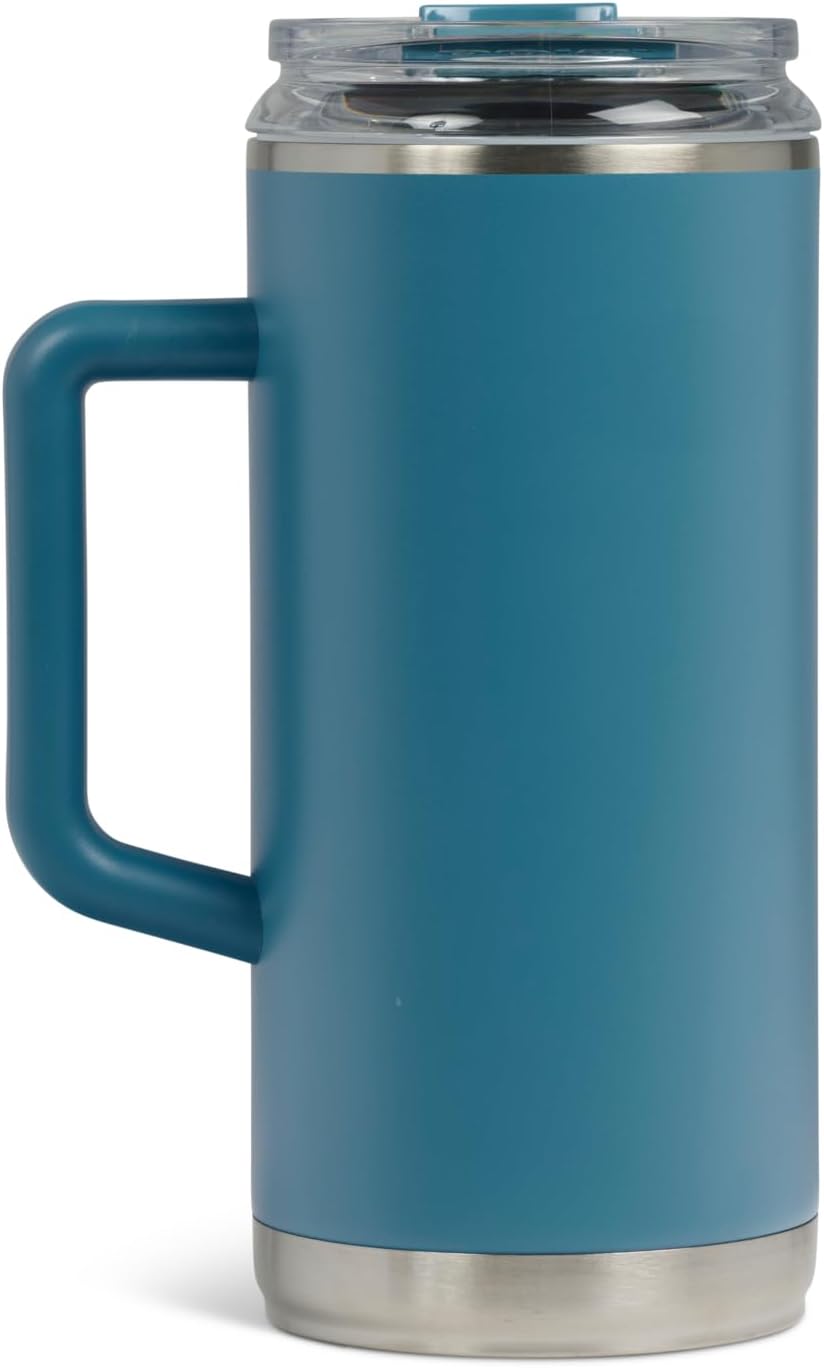 20 oz FlipNSip Tumbler, Reusable Travel Mug, Stainless Steel Insulated Hydration Cup for Hot & Cold Beverages,Seafoam
