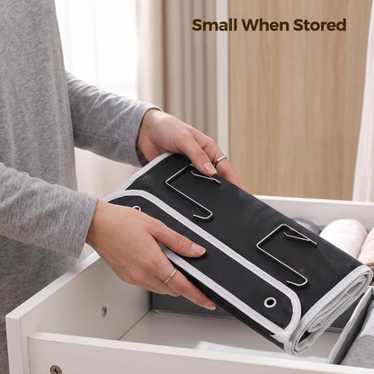LAMU Over the Door Organizer, Large Capacity Behind the Door Storage with Clear PVC Windows, Back to School Supplies, Stuffed Animal Storage for Dorm Closet Nursery Bathroom Pantry, 4 Tier Grey