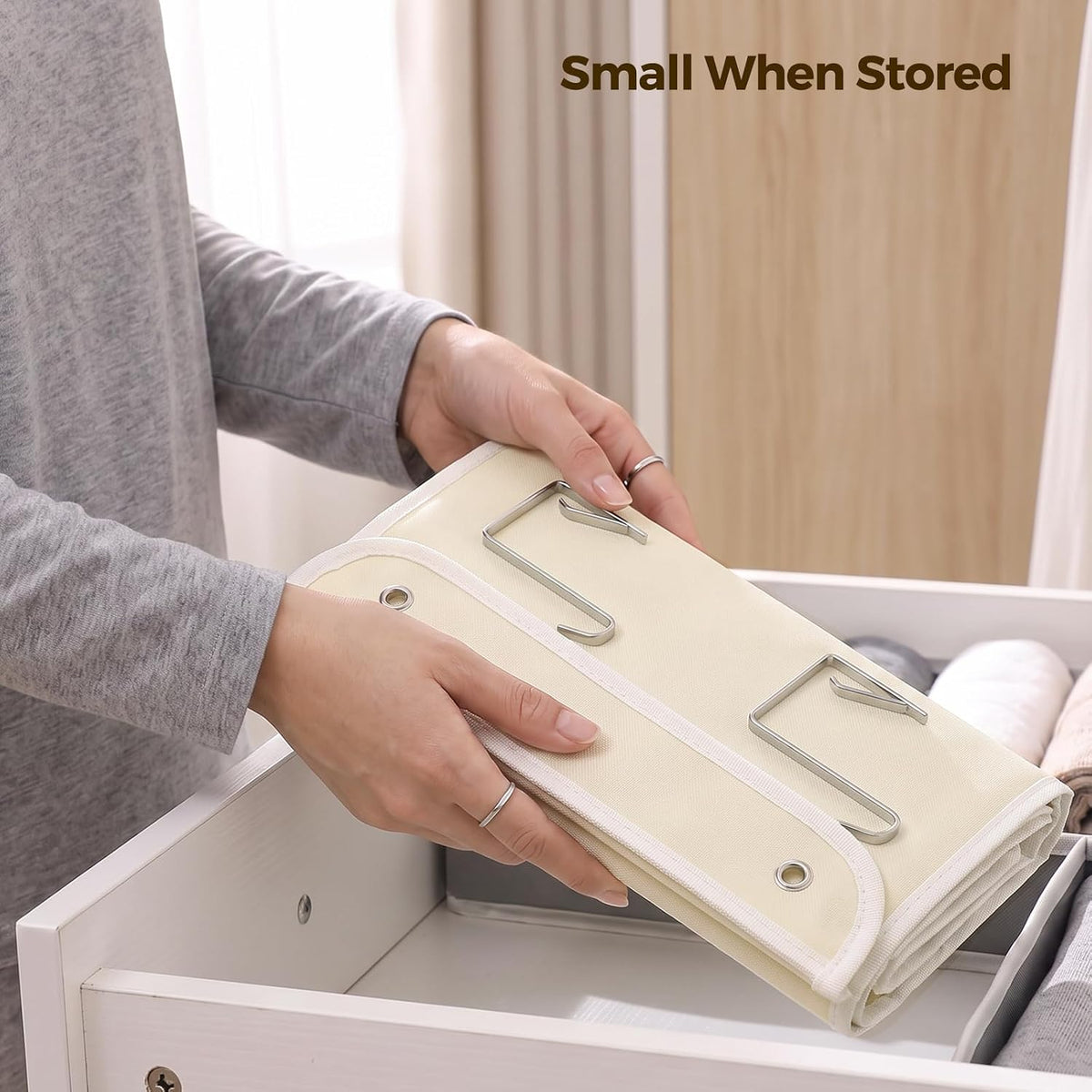 LAMU Over the Door Organizer, Large Capacity Behind the Door Storage with Clear PVC Windows, Back to School Supplies, Stuffed Animal Storage for Dorm Closet Nursery Bathroom Pantry, 4 Tier Grey