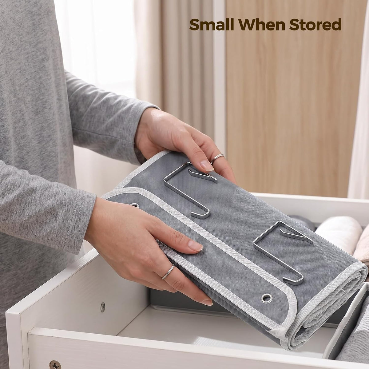 LAMU Over the Door Organizer, Large Capacity Behind the Door Storage with Clear PVC Windows, Back to School Supplies, Stuffed Animal Storage for Dorm Closet Nursery Bathroom Pantry, 4 Tier Grey