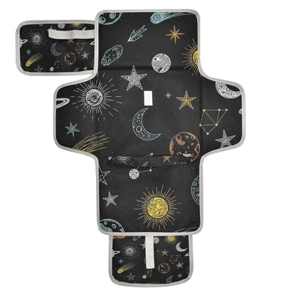 Space Planets Pattern Portable Diaper Changing Pad Pram