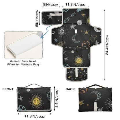 Space Planets Pattern Portable Diaper Changing Pad Pram