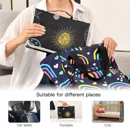 Space Planets Pattern Portable Diaper Changing Pad Pram