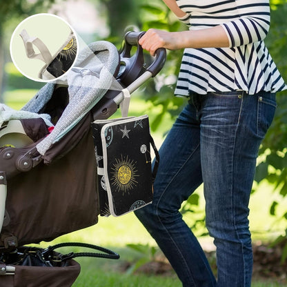 Space Planets Pattern Portable Diaper Changing Pad Pram