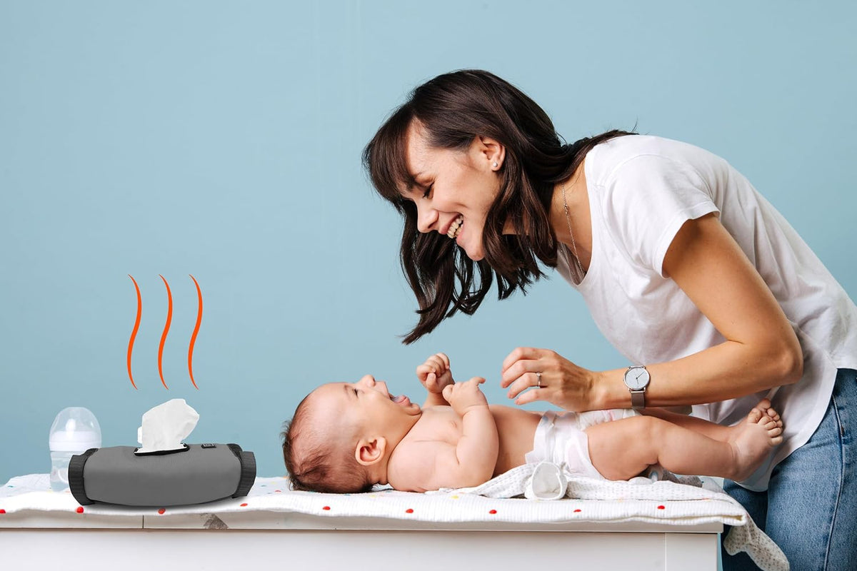 Adjustable Portable Baby Wipes Warmer Wrap. USB Rechargeable