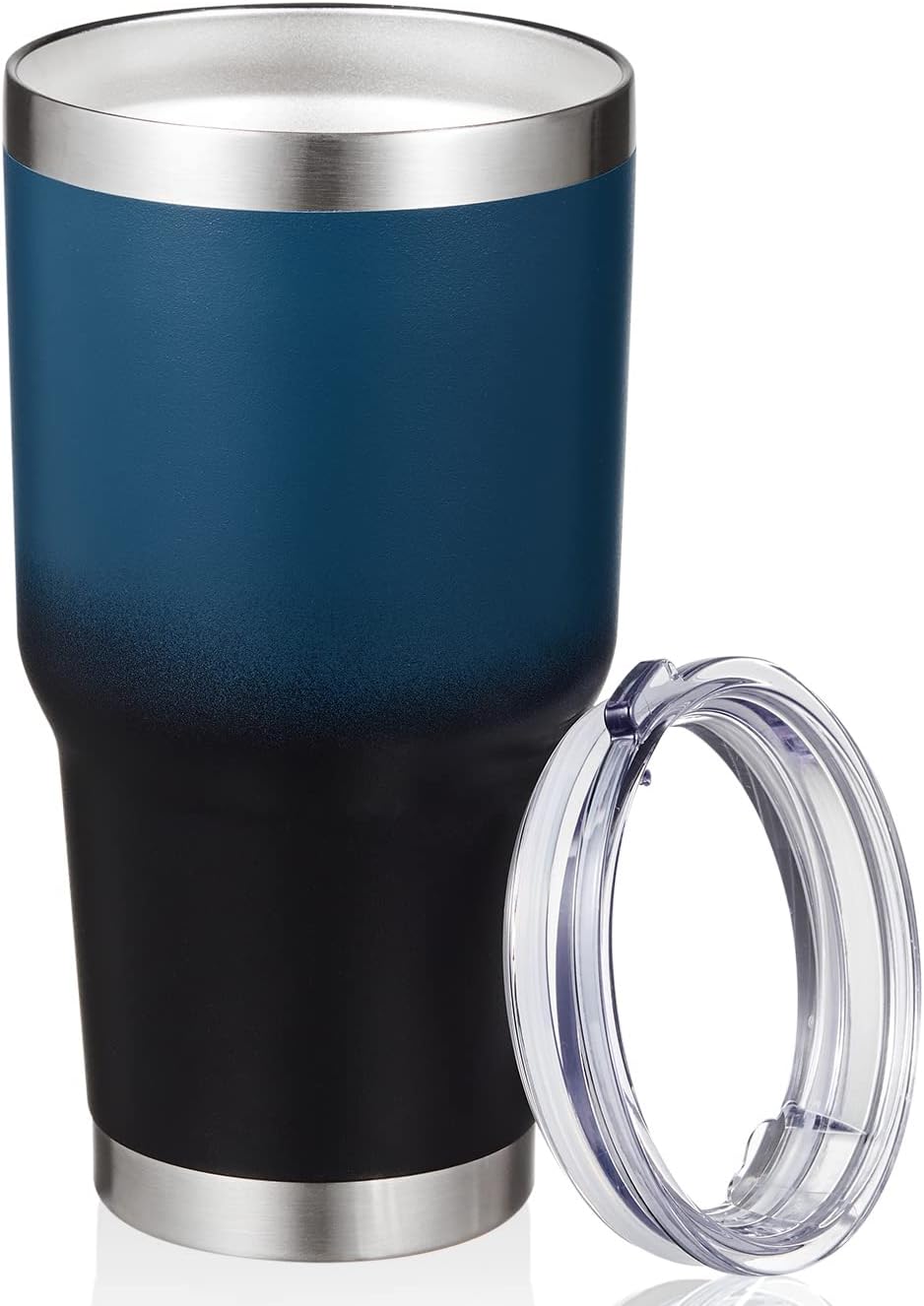 30oz Tumbler Double Wall Vacuum Insulated Travel Mug, Stainless Steel Tumbler with Lid, Durable Powder Coated Insulated Coffee Cup for Cold & Hot Drinks (Black,1 PACK)