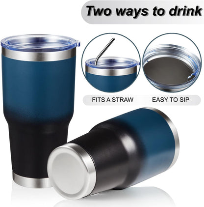 30oz Tumbler Double Wall Vacuum Insulated Travel Mug, Stainless Steel Tumbler with Lid, Durable Powder Coated Insulated Coffee Cup for Cold & Hot Drinks (Black,1 PACK)