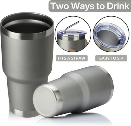 30oz Tumbler Double Wall Vacuum Insulated Travel Mug, Stainless Steel Tumbler with Lid, Durable Powder Coated Insulated Coffee Cup for Cold & Hot Drinks (Black,1 PACK)