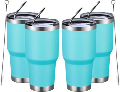 30oz Tumbler Double Wall Vacuum Insulated Travel Mug, Stainless Steel Tumbler with Lid, Durable Powder Coated Insulated Coffee Cup for Cold & Hot Drinks (Black,1 PACK)