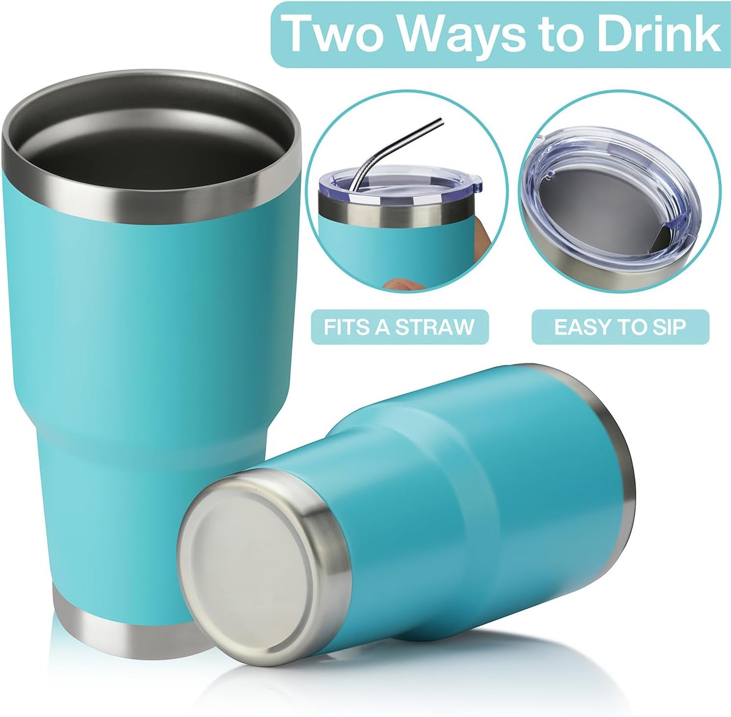 30oz Tumbler Double Wall Vacuum Insulated Travel Mug, Stainless Steel Tumbler with Lid, Durable Powder Coated Insulated Coffee Cup for Cold & Hot Drinks (Black,1 PACK)
