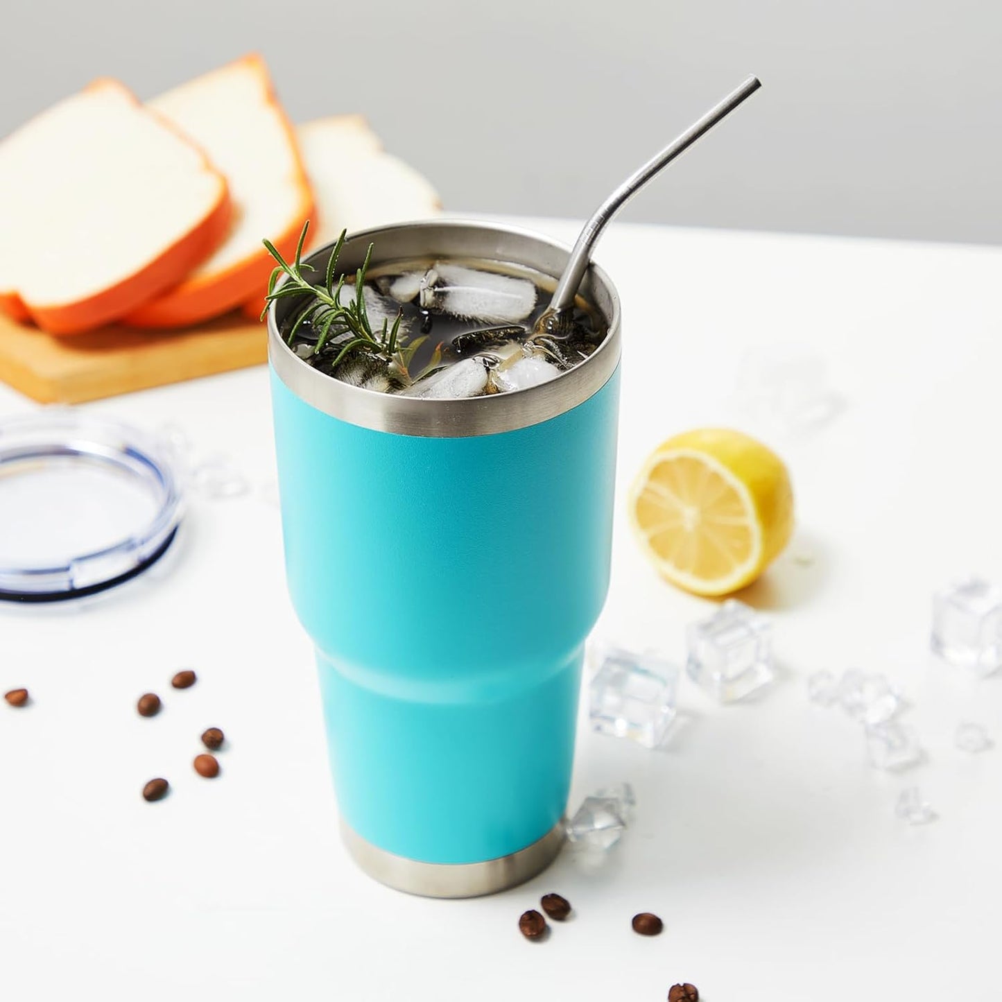 30oz Tumbler Double Wall Vacuum Insulated Travel Mug, Stainless Steel Tumbler with Lid, Durable Powder Coated Insulated Coffee Cup for Cold & Hot Drinks (Black,1 PACK)