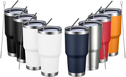 30oz Tumbler Double Wall Vacuum Insulated Travel Mug, Stainless Steel Tumbler with Lid, Durable Powder Coated Insulated Coffee Cup for Cold & Hot Drinks (Black,1 PACK)