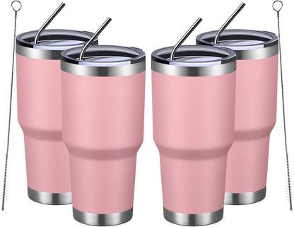 30oz Tumbler Double Wall Vacuum Insulated Travel Mug, Stainless Steel Tumbler with Lid, Durable Powder Coated Insulated Coffee Cup for Cold & Hot Drinks (Black,1 PACK)