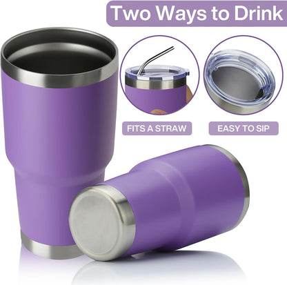 30oz Tumbler Double Wall Vacuum Insulated Travel Mug, Stainless Steel Tumbler with Lid, Durable Powder Coated Insulated Coffee Cup for Cold & Hot Drinks (Black,1 PACK)