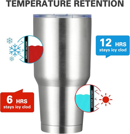 30oz Tumbler Double Wall Vacuum Insulated Travel Mug, Stainless Steel Tumbler with Lid, Durable Powder Coated Insulated Coffee Cup for Cold & Hot Drinks (Black,1 PACK)