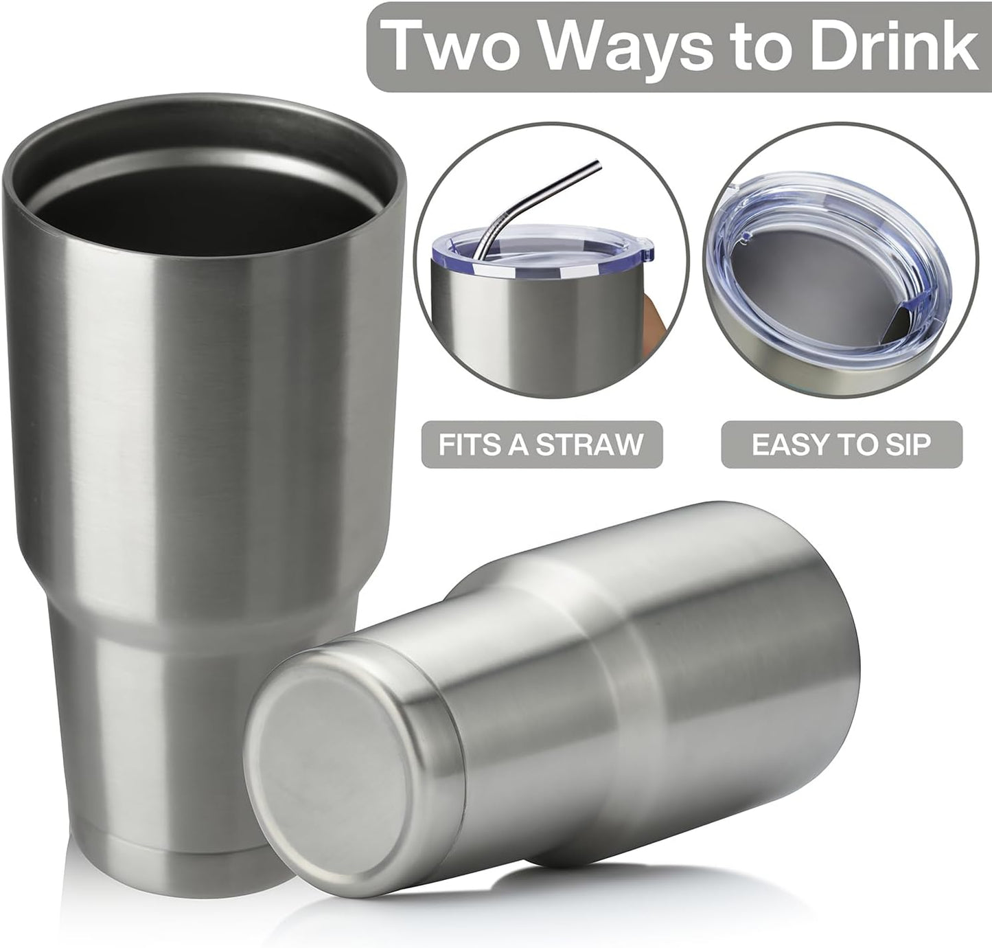 30oz Tumbler Double Wall Vacuum Insulated Travel Mug, Stainless Steel Tumbler with Lid, Durable Powder Coated Insulated Coffee Cup for Cold & Hot Drinks (Black,1 PACK)
