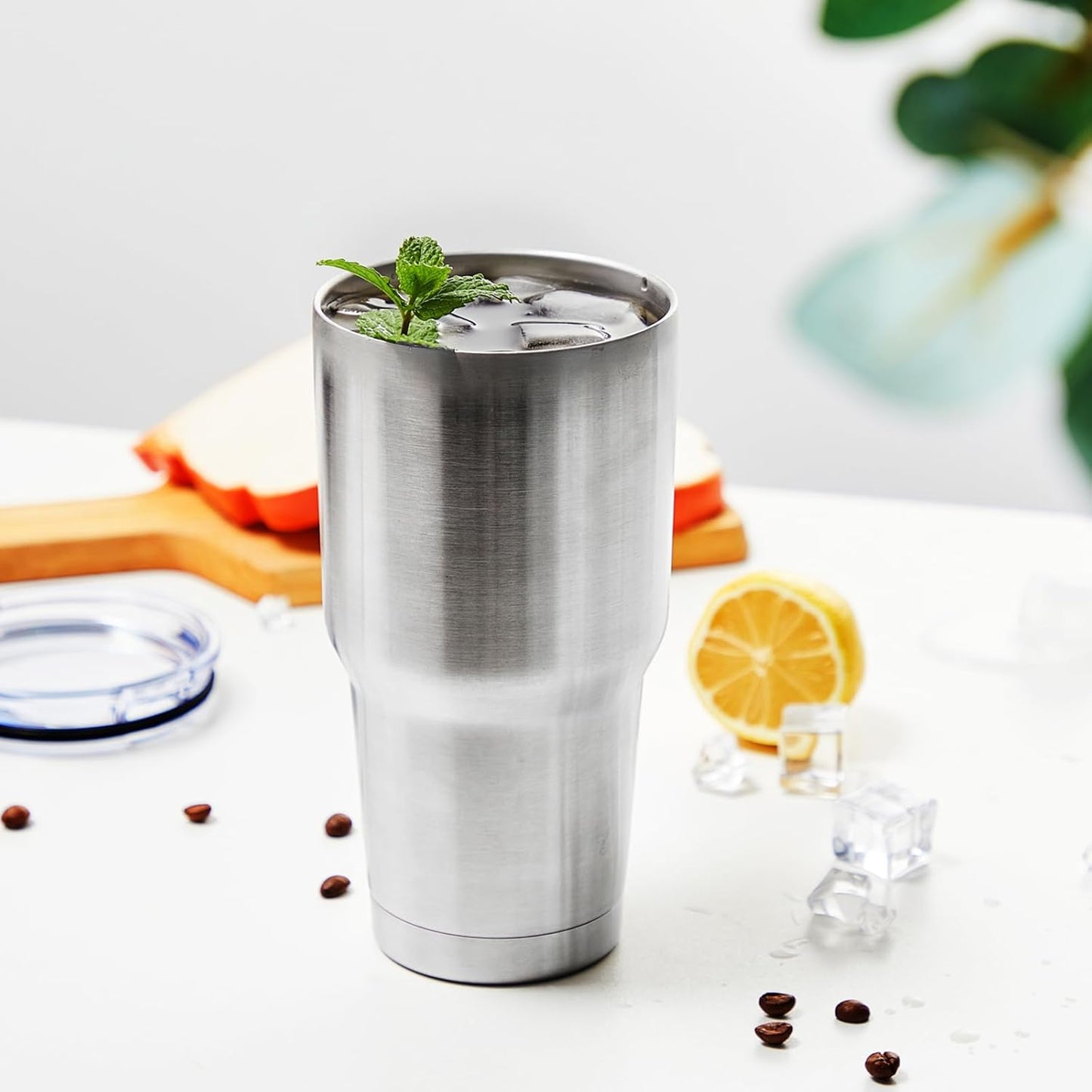 30oz Tumbler Double Wall Vacuum Insulated Travel Mug, Stainless Steel Tumbler with Lid, Durable Powder Coated Insulated Coffee Cup for Cold & Hot Drinks (Black,1 PACK)
