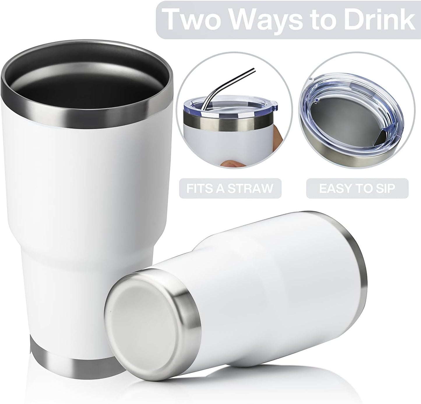 30oz Tumbler Double Wall Vacuum Insulated Travel Mug, Stainless Steel Tumbler with Lid, Durable Powder Coated Insulated Coffee Cup for Cold & Hot Drinks (Black,1 PACK)