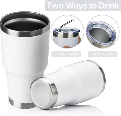 30oz Tumbler Double Wall Vacuum Insulated Travel Mug, Stainless Steel Tumbler with Lid, Durable Powder Coated Insulated Coffee Cup for Cold & Hot Drinks (Black,1 PACK)