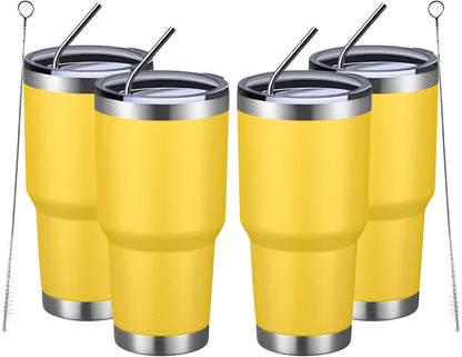 30oz Tumbler Double Wall Vacuum Insulated Travel Mug, Stainless Steel Tumbler with Lid, Durable Powder Coated Insulated Coffee Cup for Cold & Hot Drinks (Black,1 PACK)