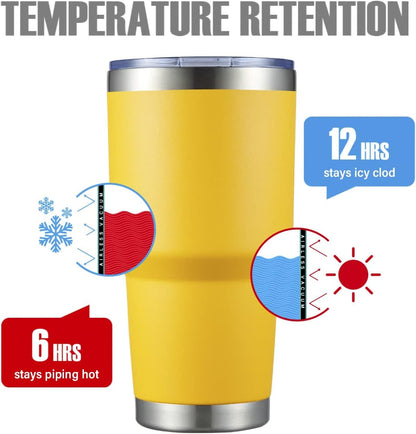 30oz Tumbler Double Wall Vacuum Insulated Travel Mug, Stainless Steel Tumbler with Lid, Durable Powder Coated Insulated Coffee Cup for Cold & Hot Drinks (Black,1 PACK)