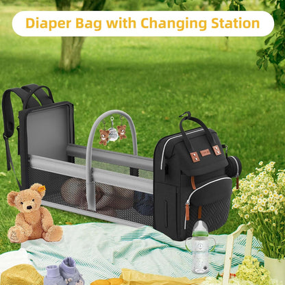 Diaper Bag Backpack with Changing Station, Baby Bags for Girls, Pink