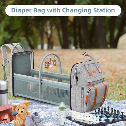 Diaper Bag Backpack with Changing Station, Baby Bags for Girls, Pink