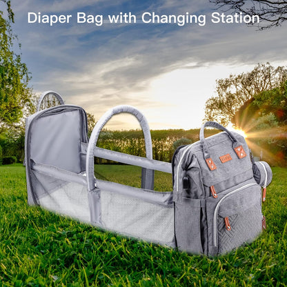 Diaper Bag Backpack with Changing Station, Baby Bags for Girls, Pink