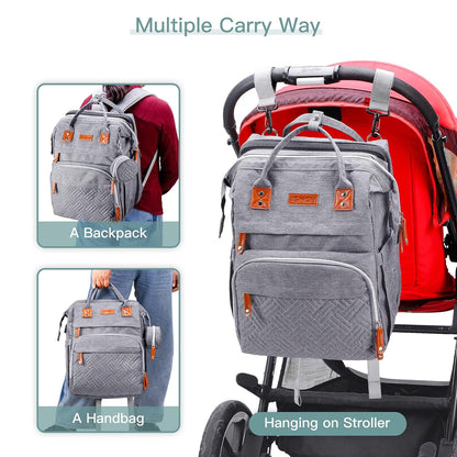 Diaper Bag Backpack with Changing Station, Baby Bags for Girls, Pink