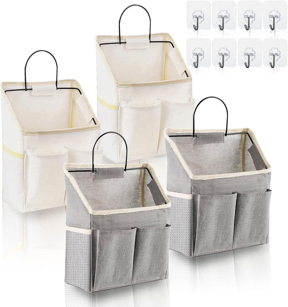 Wall Hanging Storage Bag 4 Pcs Fabric Closet Organizer Pockets