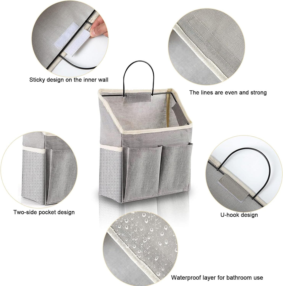 Wall Hanging Storage Bag 4 Pcs Fabric Closet Organizer Pockets