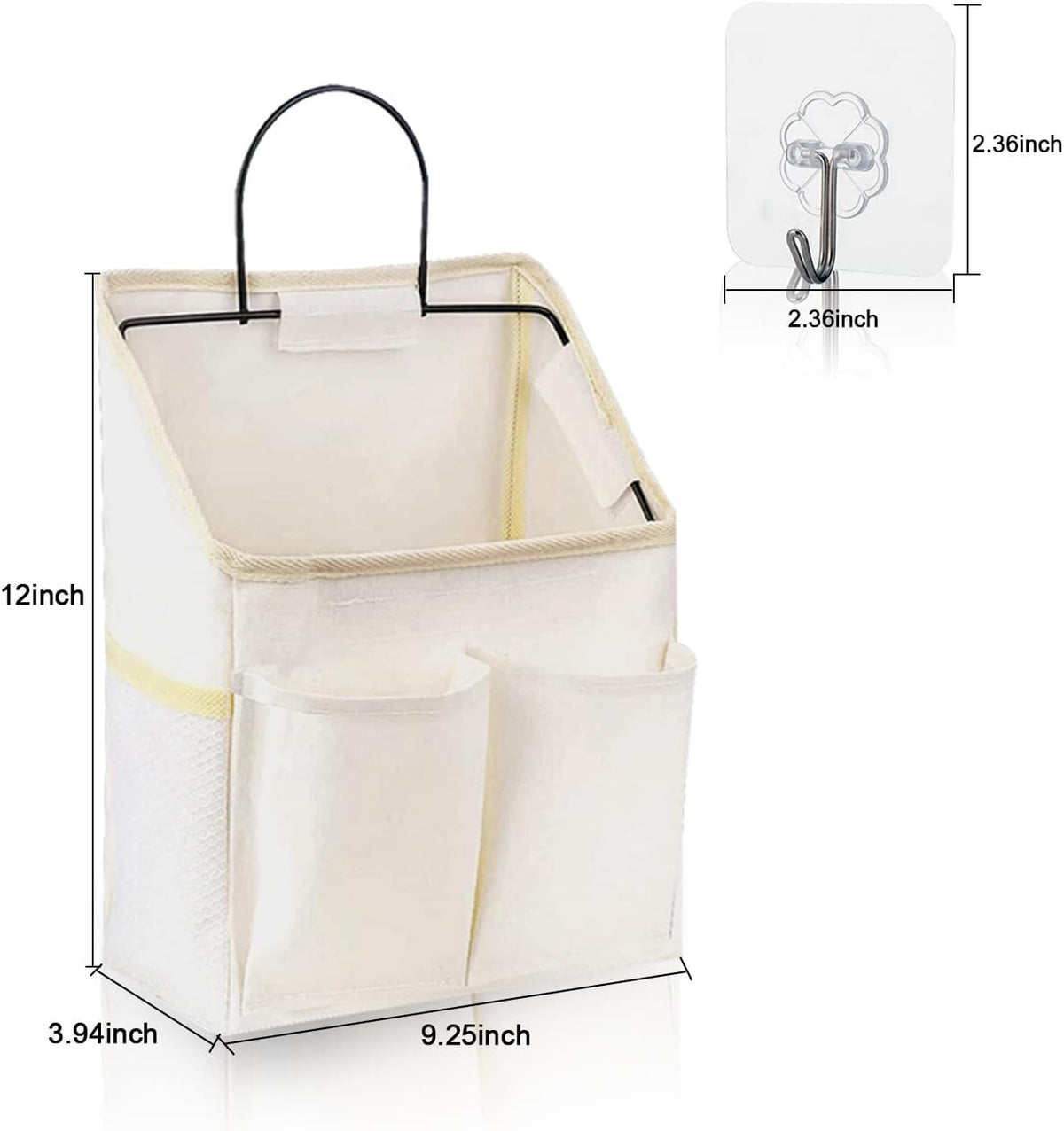 Wall Hanging Storage Bag 4 Pcs Fabric Closet Organizer Pockets