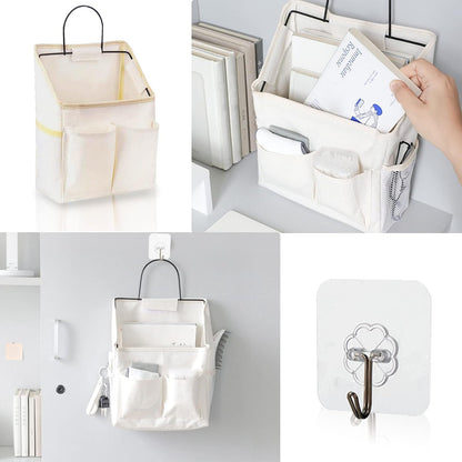 Wall Hanging Storage Bag 4 Pcs Fabric Closet Organizer Pockets