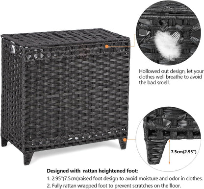 Laundry Hamper with 4 Removable Liner Bags, 176L Laundry Sorter with Lid