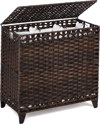 Laundry Hamper with 4 Removable Liner Bags, 176L Laundry Sorter with Lid
